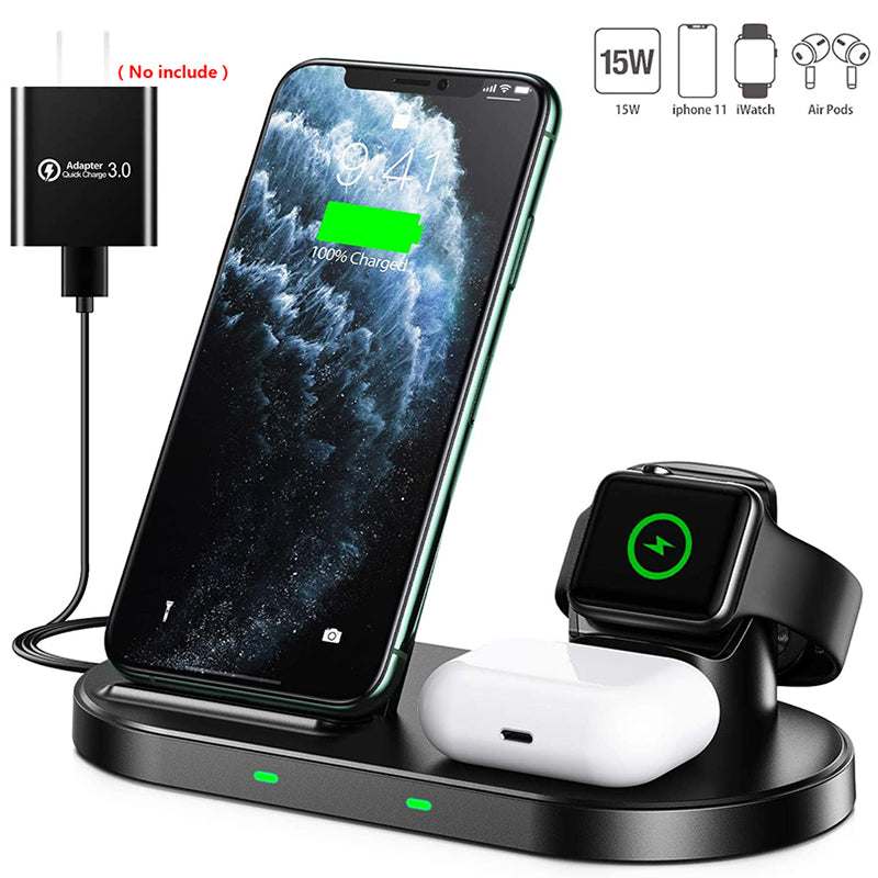 Multifunctional wireless charger charging multiple devices simultaneously with sleek design
